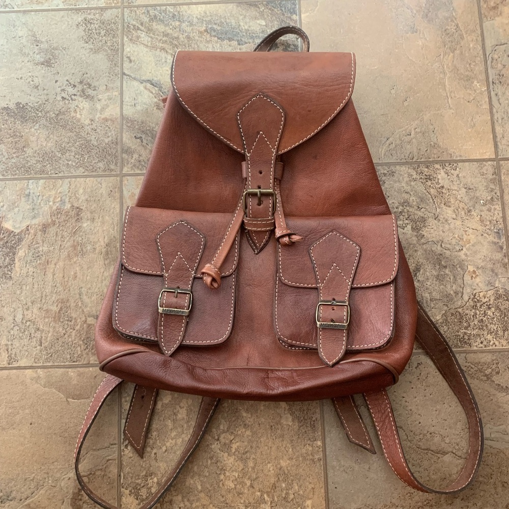 Authentic Vintage Leather High Quality Backpack Purse Bag